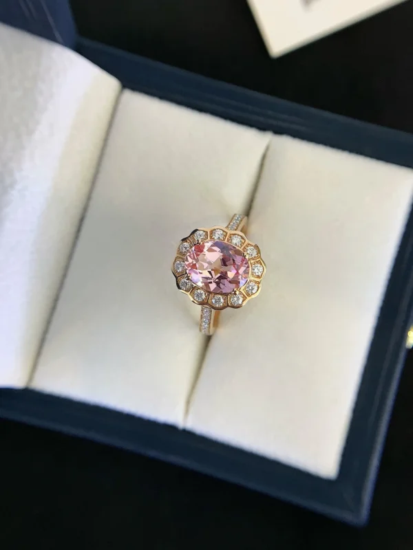 Romantic Rose Gold Diamond Ring - Image 2