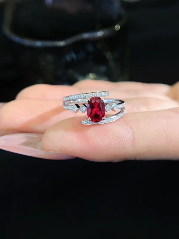 Ruby Engagement Ring Round Red Ruby