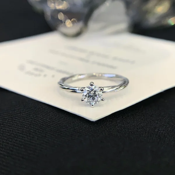 Solitaire with Round Cut Diamond Ring