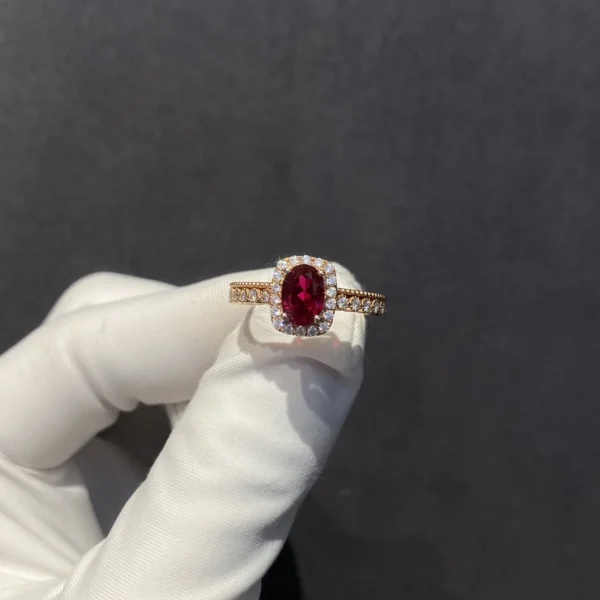 Stunning Gold Ring with Ruby and Diamond Accents - Image 6