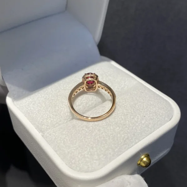 Stunning Gold Ring with Ruby and Diamond Accents - Image 4